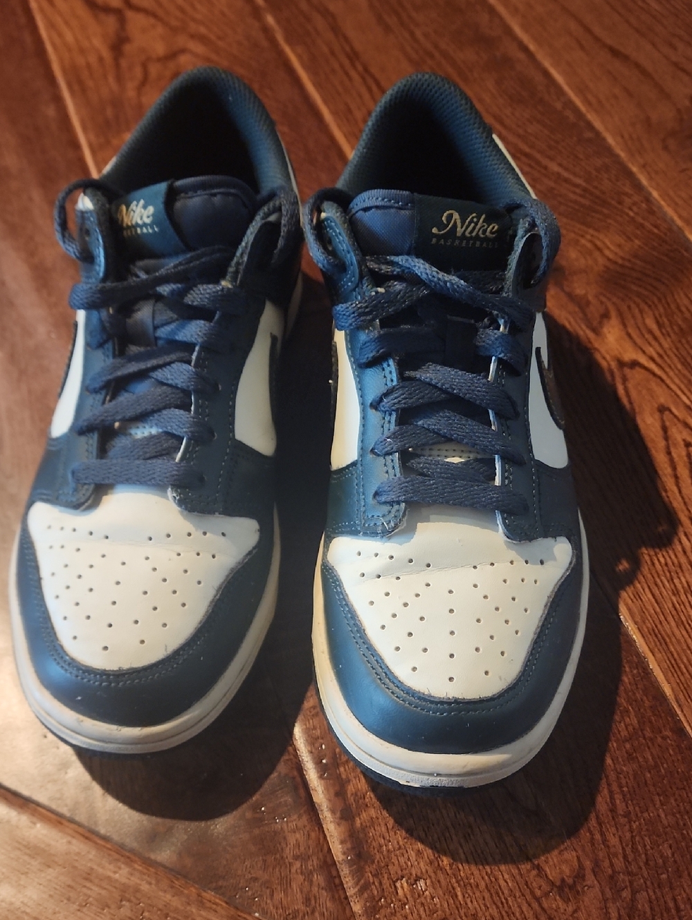 Nike Kids Navy and White Low-Top Sneakers